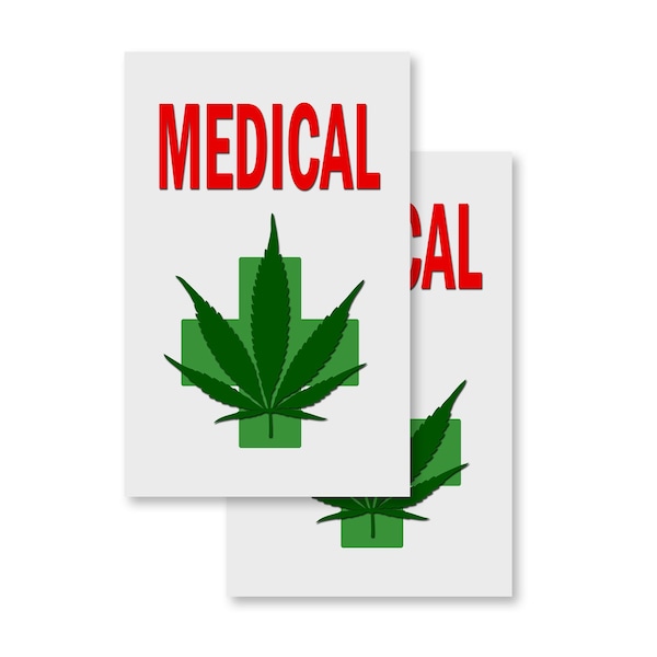 Signmission Medical Cannabis Dispensary, Vinyl Decals Only 24 Inch x 36 Inch, Vinyl Decal, 2PK DSB-2436-2PACK-MedicalCannabisDispensary - main