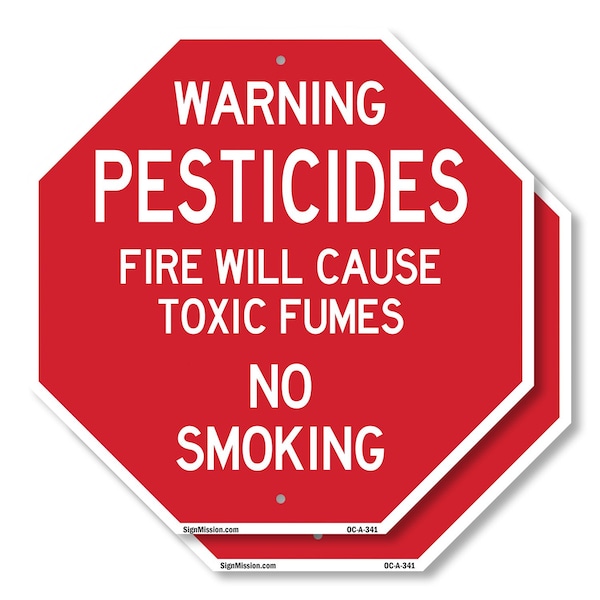 Signmission Warning Pesticides Fire Will Cause, 10 inch X 10 inch, Aluminum Metal Signs, 2PK OC-A-2PACK-10-341 - main