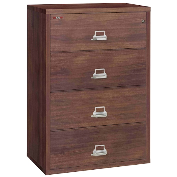 Fireking 4 Drawer, 1 Hr Fire & impact rated, 38" wide lateral Light Walnut 4-3822-CLW - main