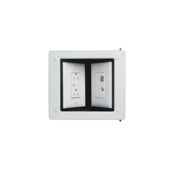 Pass & Seymour Two-Gang Commercial Metal Recessed TV Box, White TV2MW - main
