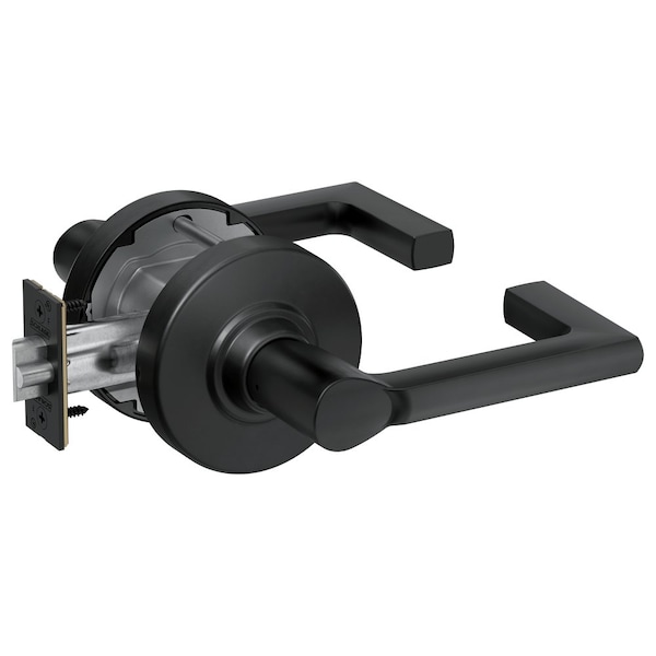 Schlage Grade 1 Storeroom Cylindrical Lock, Less Cylinder, Longitude Lever with Rose, Matte Black Finish PC80L LON 622 - main
