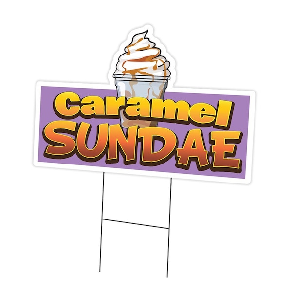 Signmission Caramel Sundae Die Cut Yard & Stake outdoor plastic coroplast window, C-DC-1824-DS-Caramel Sundae19 C-DC-1824-DS-Caramel Sundae19 - main