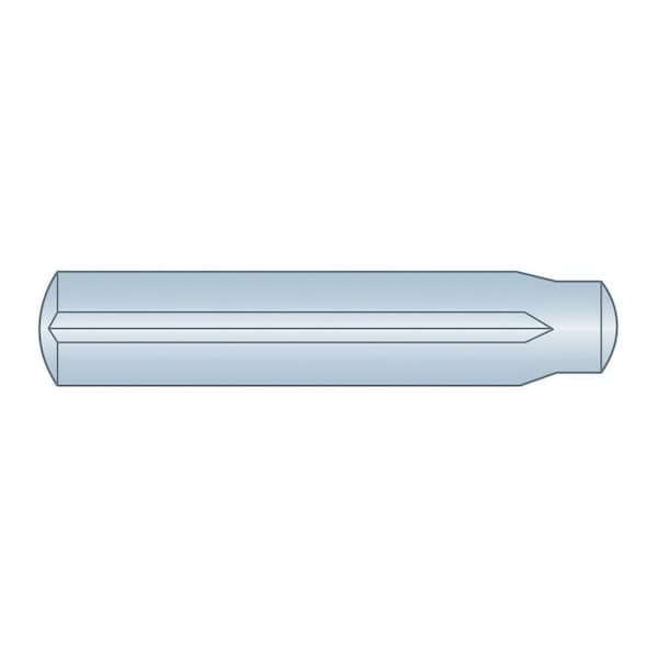 Huyett Type A3 Grooved Pin, Zinc Plated, 0.125 in Dia x 0.123 in Small End Dia x 0.438 in L GP-0125-0437-A3 - main