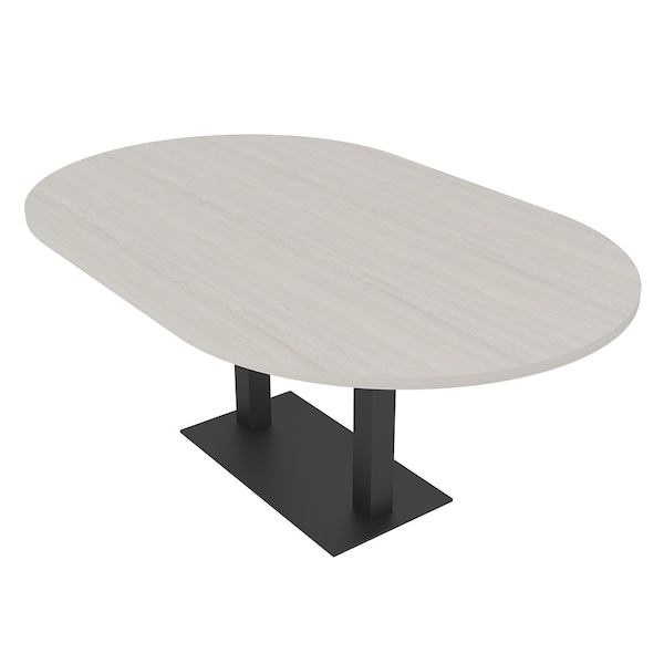 Skutchi Designs Racetrack Conference Table With Power Unit, 48 in W, 84 in L, Ivory HAR-RAC-48X84-DOU.BK-K458-NA - main