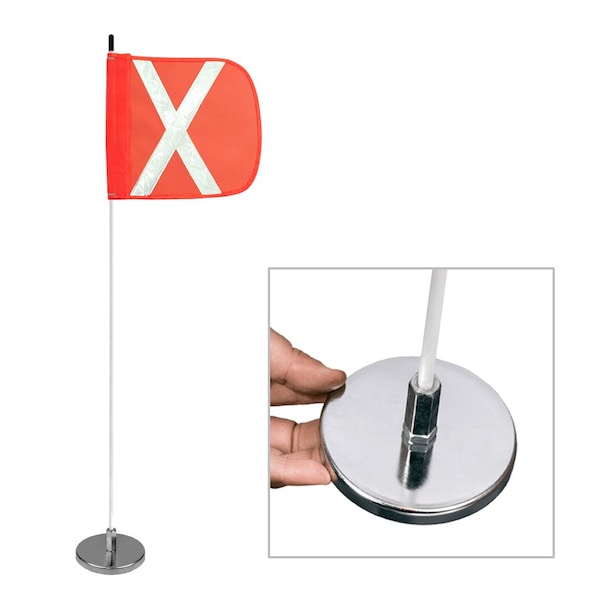 Safetywhips Warning Whip Light Duty Whip with Flag, White Whip, Orange Flag, White Reflective X, 36 Length LWM03-SXW - main