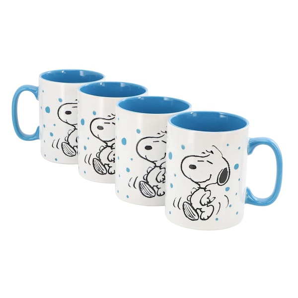 Gibson Peanuts Freckled Joy Snoopy 17 Ounce Stoneware Mug Set in Blue 750123508M - main