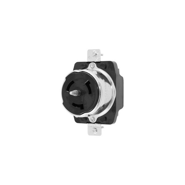 Hubbell Wiring Twist-Lock 50A 125/250V 3-Pole 4-Wire Grounding Receptacle, Black CS6369 - main