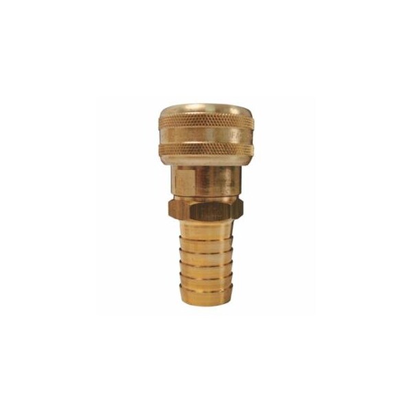 Dixon Valve Air Chief Industrial Semi-Auto Coupler Standard Hose Barb, 3/8 in ID, 1/4 in Body Size, Brass 238-DC2044 - main