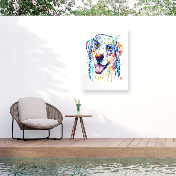 Trademark Fine Art Outdoor Canvas Art Lisa Whitehouse Bernese Mountain Dog Wall Art for Patios, or Gardens GRL01953-OC2432WR - main