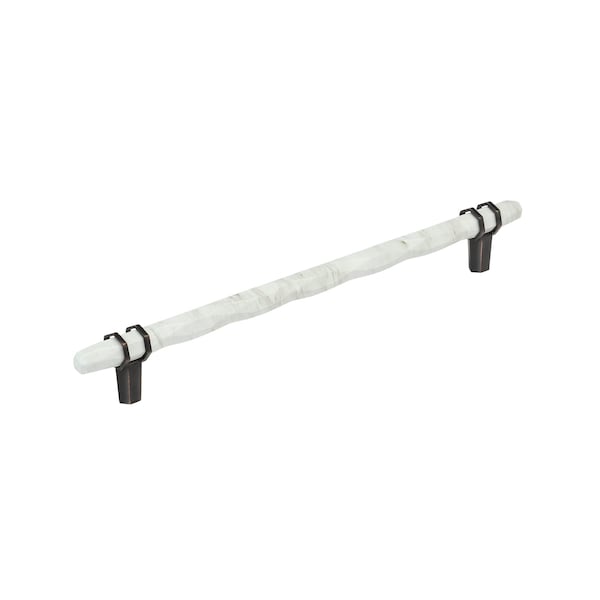 Amerock Carrione 10-1/16 inch 256mm Center-to-Center Marble White/Oil-Rubbed Bronze Cabinet Pull BP36664MWORB - main