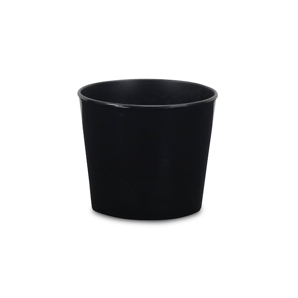 Homeroots 6in Black Recycled Plastic Indoor Outdoor Round Pot Planter 488232 - main
