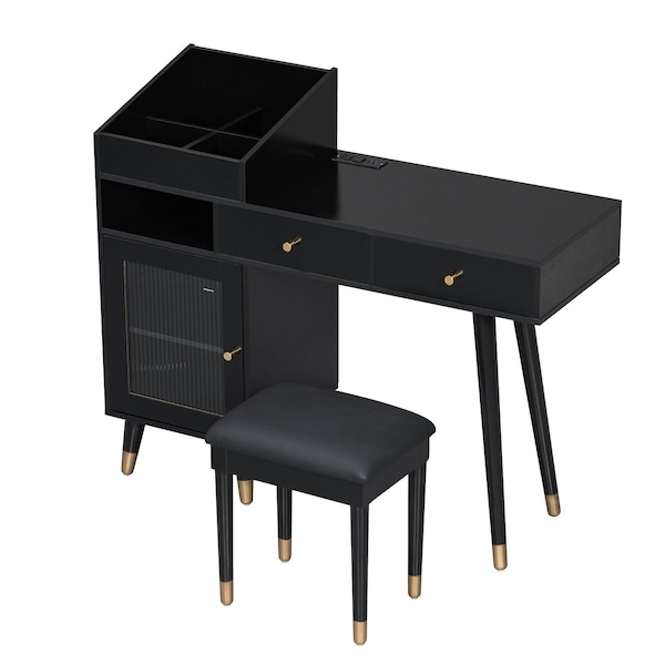 Homeroots 44" Black Wood Two Drawer Dresser 714278 - main
