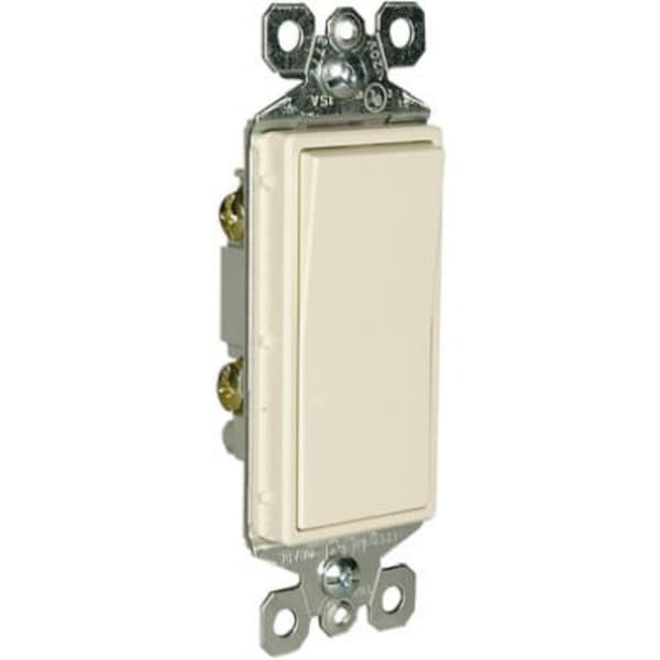 Legrand radiant Paddle Switch, 15 A, 120/277 VAC, Push Wire, Side Wire Terminal, Light Almond TM870LACC10 - main