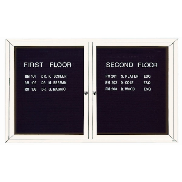 Aarco Illuminated Outdoor Enclosed Directory w/ Al Frame, Powder Coated White, 36''Hx60''W OADC3660IW - main