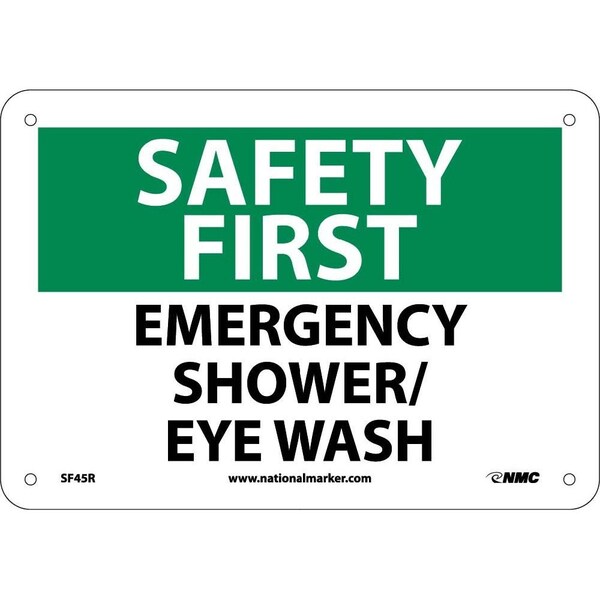 Nmc Safety First Emergency Shower/Eye Wash Sign, SF45R SF45R - main