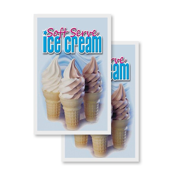 Signmission Soft Serve Ice Cream, Vinyl Decals Only 24 Inch x 36 Inch, Vinyl Decal, 2PK DSB-2436-2PACK-Soft Serve Ice Cream - main