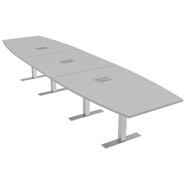 Skutchi Designs 16 Person Conference Table With Power Unit | 16' Boat Table | Harmony Series HAR-BOT-48X192-T-U779-ESIL - main