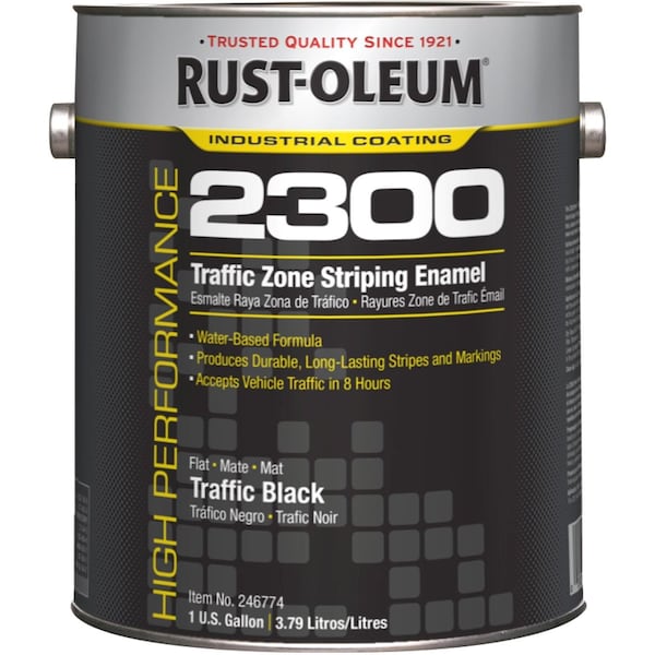 Rust-Oleum 1 gal Traffic Zone Striping Paint, Flat Finish, Traffic Black, Water Base 246774 - main