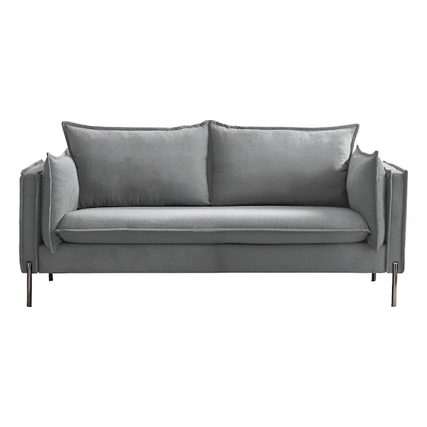 Homeroots 87" Gray Sofa With Black Legs 480910 - main