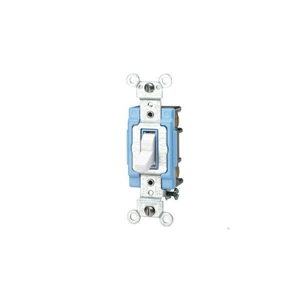 Leviton Toggle 3-Way Illum Ind Gr 15A White 1203-LHW - main