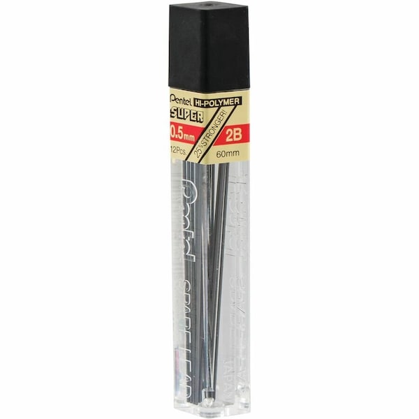 Pentel Lead Refill, 2B, 0.5 mm, PK12 PENC5052B - main