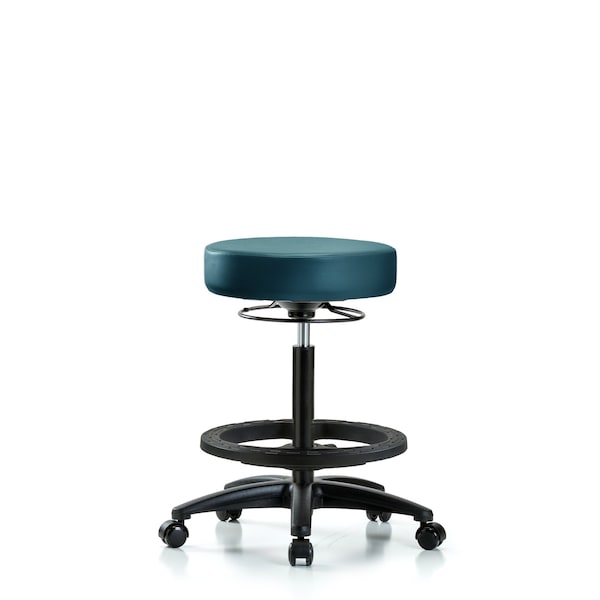 Blue Ridge Ergonomics Vinyl Stool, High Bench, Foot Ring, Casters, Royal BR-VHBSO-RG-BF-RC-8801 - main