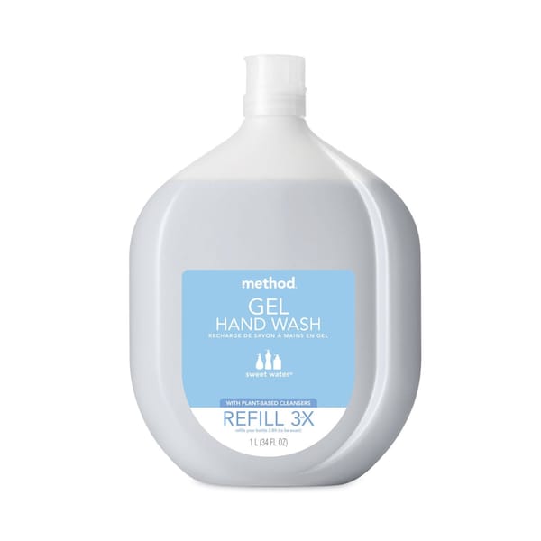 Method Gel Hand Wash Refill Tub, Sweet Water Scent, 34 oz, 4PK 378682 - main
