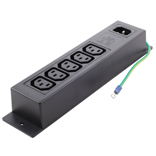 Ac Works PDU Power Strip IEC C14 Inlet to, 5 IEC C13, Sheet F with Grounding WS-045-0-5WG - main