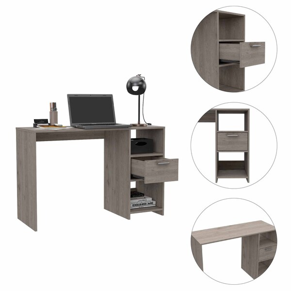 Homeroots 43" Light Gray Computer Desk 403775 - main