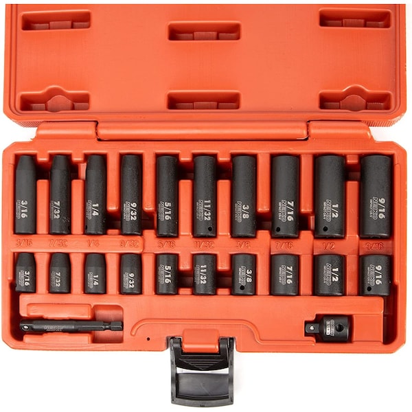 Neiko 0.25 in Dr. Impact Socket Set, SAE, Deep and Shallow 02435A - main