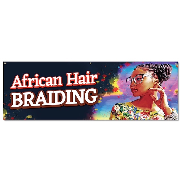 Signmission African Hair Braiding, 24 Inch, Banner B-72-30339 - main