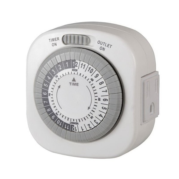 Westek AmerTac Mechanical Timer, 15 A, 125 V, 1875 W, 1 Outlet, White TM1677DHB - main