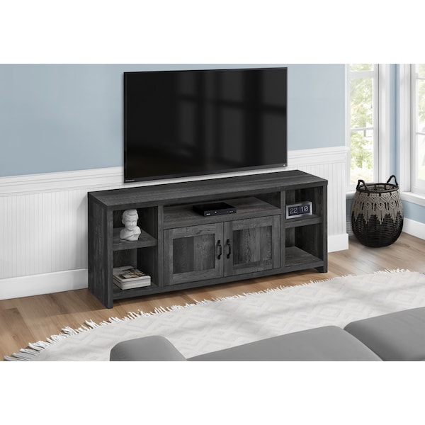 Monarch Specialties Tv Stand, 60 Inch, Console, Storage Cabinet, Living Room, Bedroom, Laminate, Black I 2743 - main