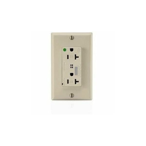 Leviton Surge Protector Receptacle, 20 Amp, 125 Volt, 5-20R NEMA, Ivory T8380-I - main