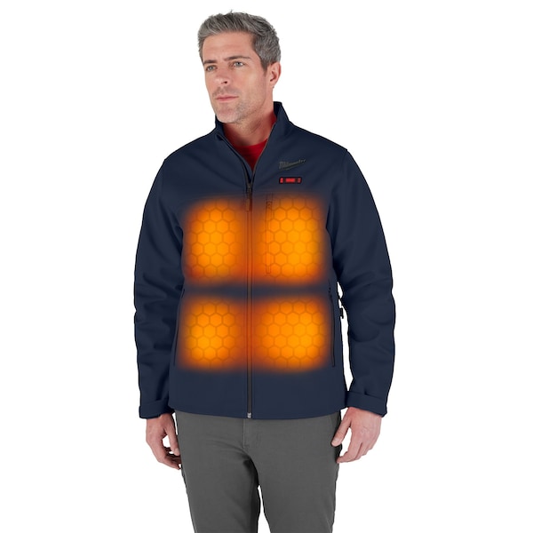 Milwaukee Tool M12 Heated TOUGHSHELL Men's Jacket, Blue, Heats 3 to 12 Hours, 3 Outside Pockets, XL M100U-21XL - main