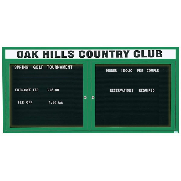 Aarco Illuminated Outdoor Enclosed Directory w/ Al Frame Header, Powder Coated Green, 36''Hx72''W OADC3672HIG - main