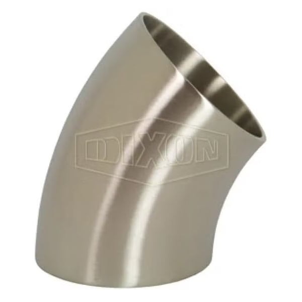 Dixon Weld Elbow, 45 deg Elbow, 3 in Nominal, 0.065 in Thickness, 316L SS, Polished, Domestic B2WK-R300P - main