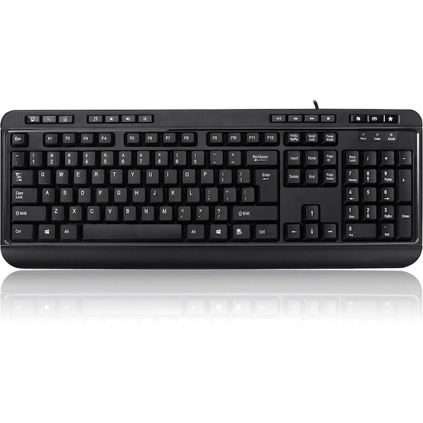 Adesso EasyTouch 132 Multimedia Desktop Keyboard with 3 built-in USB Ports for easy con AKB-132HB - main