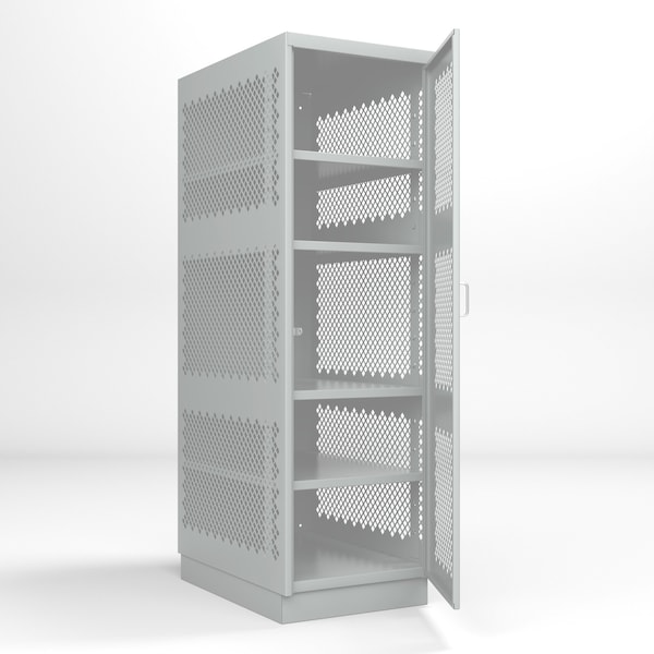 Pucel Heavy Duty Storage Locker, One Door, Perforated, 24 in W x 74 in H x 36 in D, Light Blue DLCU-2436-1-AS-PERF-B - main