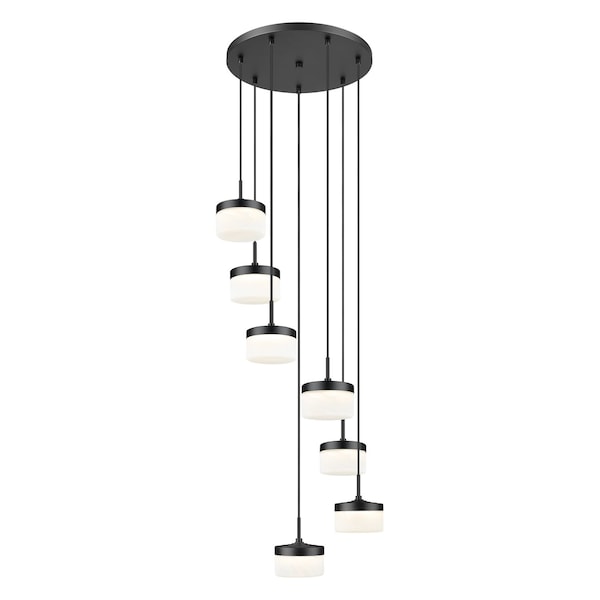 Z-Lite Renaud Matte Black 7 Light Chandelier 827P6-7R-MB-LED - main