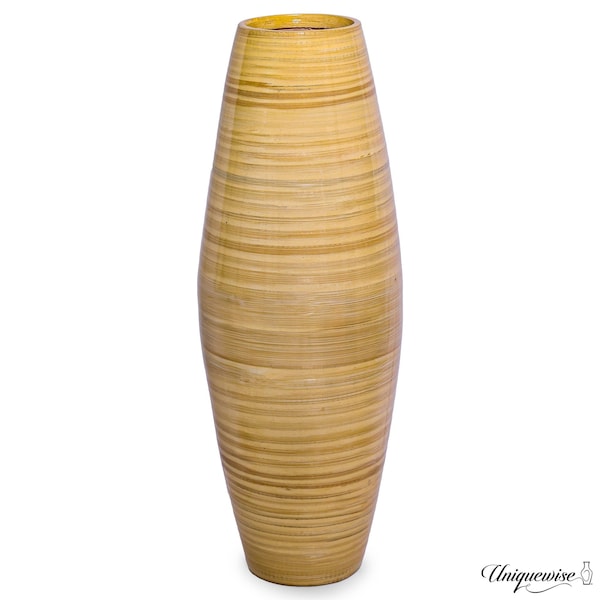 Uniquewise 17in Bamboo Cylinder Flower Vase Modern Decor Piece for Pampas Grass Dried Flowers QI003245.N.S - main