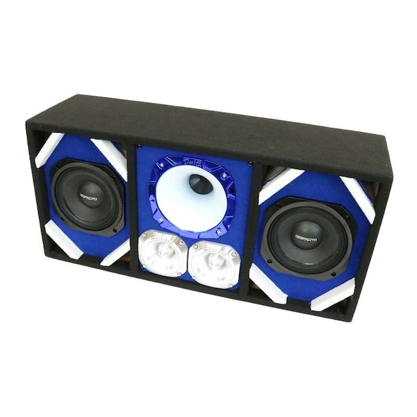 Deejay Led Loaded Box w/Two Despacito Heavy Duty 6-in Woofers One Horn and w/Two Bullet Tweeters BLUE TBH6BLUE - main