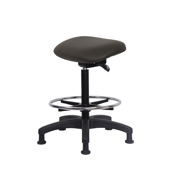 Blue Ridge Ergonomics Vinyl Sit-Stand-Standing Height with Chrome Foot Ring Stationary Glides in Sterling Supernova Vinyl VSTSS-RG-CF-RG-8840 - main