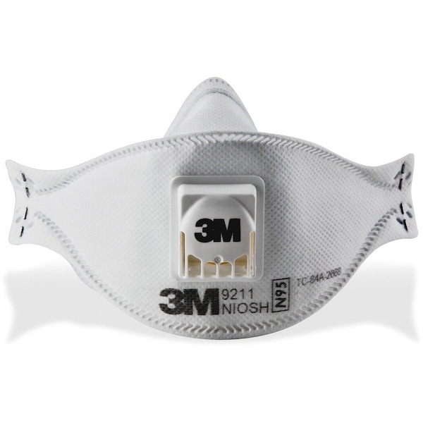3M Disposable Respirator, N95, Non-Flat-Fold, Dual, Adjustable, Metal Nose Clip, M 9211+ - main