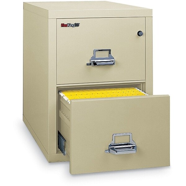 Fire King Fireking Fireproof 2 Drawer Vertical File Cabinet - Legal Size 21"W x 25"D x 28"H - Putty 2-2125-CPA - main