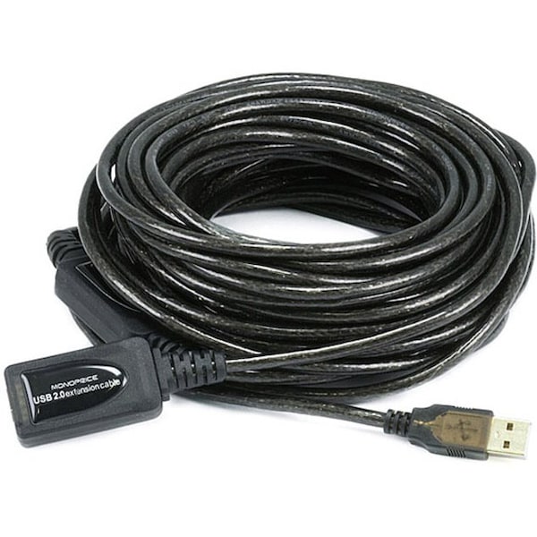 Monoprice 49ft 15M USB 2.0 A Male to A Female Active Extension / Repeater Cable 7532 - main