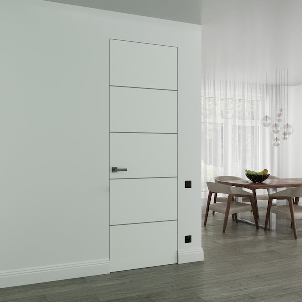 Sartodoors Hidden Door, Planum 0020 White Silk Concealed Metal Frame 32" x 80" Right-hand Inswing PLANUM0020MF-WS-32x80-RH-I - main