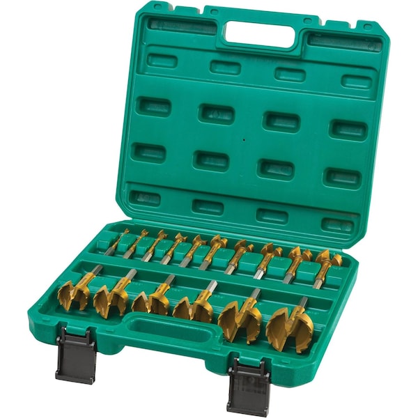 Grizzly Pro Titanium Coated Hex Shank Forstner Bit Set, 16 Pc. 1/4" - 2-1/8" T33695 - main