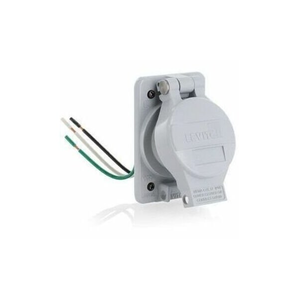 Leviton Duplex Outlet, Gray 15A 250V LNR96-7 - main