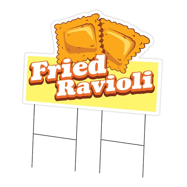 Signmission Fried Ravioli Die Cut Yard & Stake outdoor plastic coroplast window, C-DC-2436-DS-Fried Ravioli19 C-DC-2436-DS-Fried Ravioli19 - main